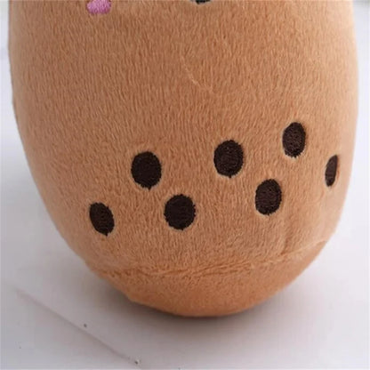 Bubble Tea Boba Plush Toy | Soft Stuffed Milk Cup Plushie Pillow & Keychain Pendant for Kids