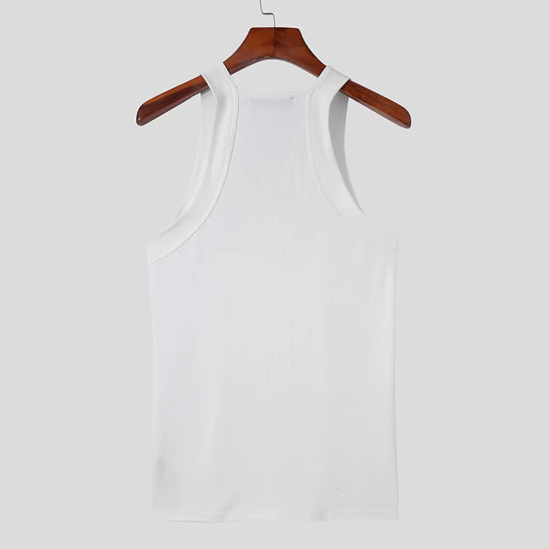 Men's Solid Color Sports Tank Top – Sleeveless Gym Vest, Streetwear | S–5XL