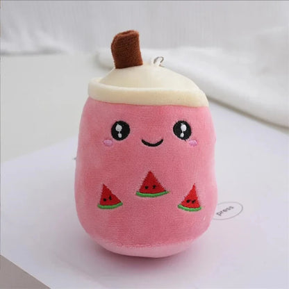 Bubble Tea Boba Plush Toy | Soft Stuffed Milk Cup Plushie Pillow & Keychain Pendant for Kids