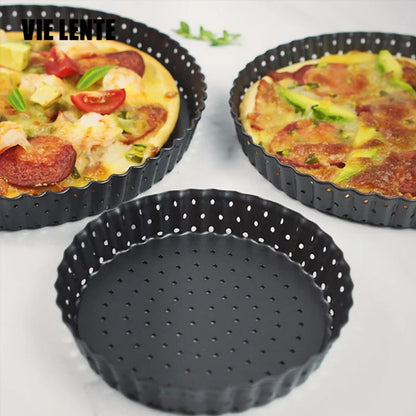 Perforated Non-Stick Pizza & Cake Pan – Carbon Steel Baking Tray (5"/8"/9")