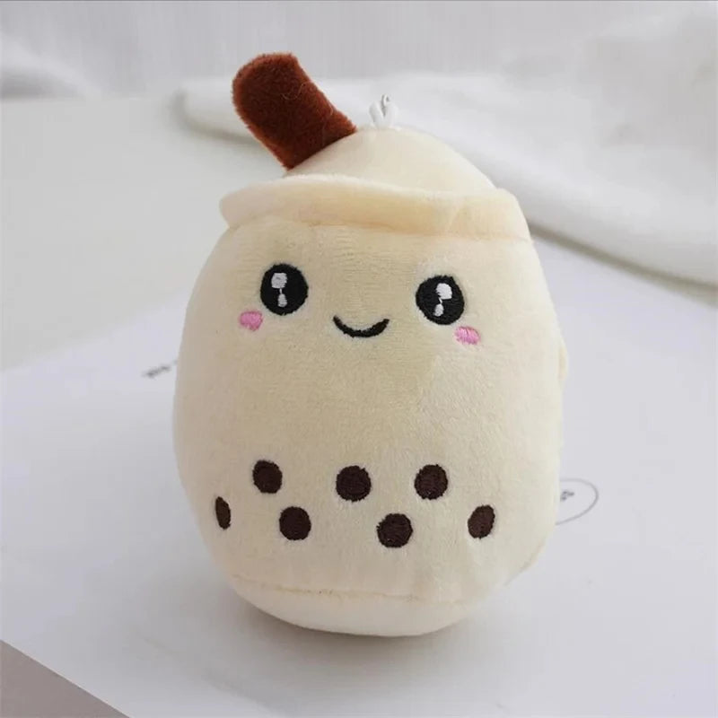 Bubble Tea Boba Plush Toy | Soft Stuffed Milk Cup Plushie Pillow & Keychain Pendant for Kids