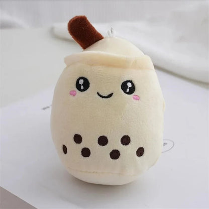 Bubble Tea Boba Plush Toy | Soft Stuffed Milk Cup Plushie Pillow & Keychain Pendant for Kids