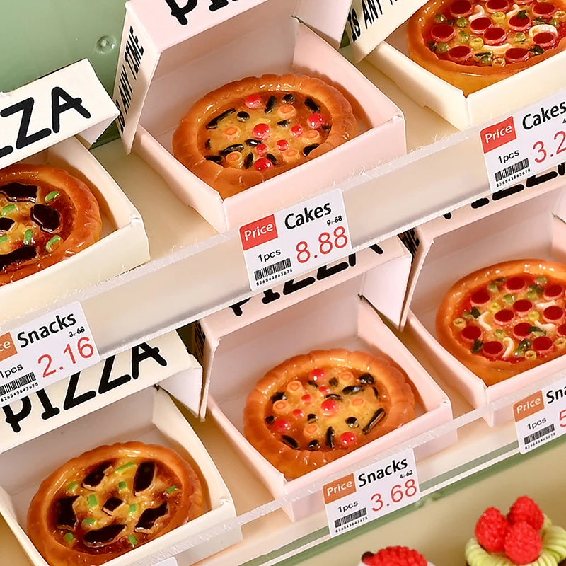 Cute Miniature Pizza Dollhouse Toy Set | 6–10pcs 1/12 Scale Kitchen Food Model for Kids & Collectors