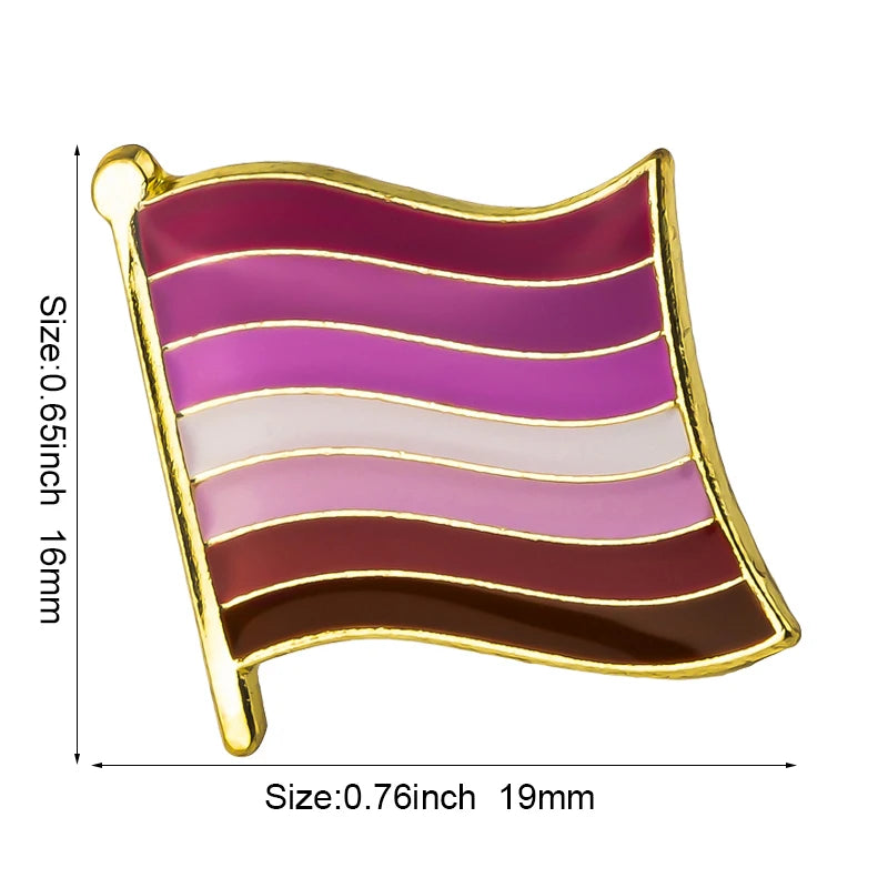 Pride Flag Enamel Lapel Pin – Rainbow & Progress Badge Brooch