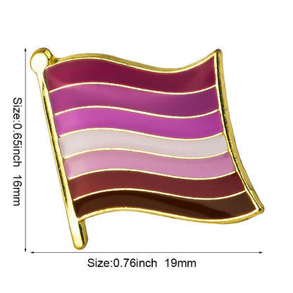 Pride Flag Enamel Lapel Pin – Rainbow & Progress Badge Brooch