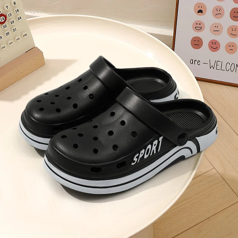 Women's Thick Sole Anti-Slip Two-Strap Sandals | Indoor & Outdoor Perforated Summer Shoes