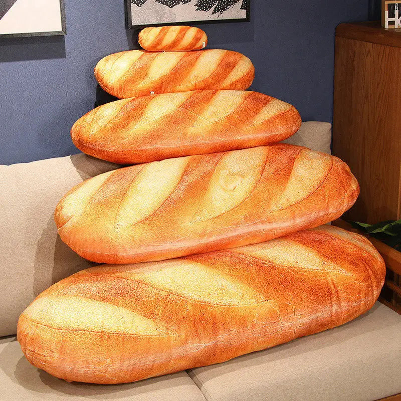 French Bread Plush Pillow | Stuffed Food Plushie Sleeping Companion & Party Prop