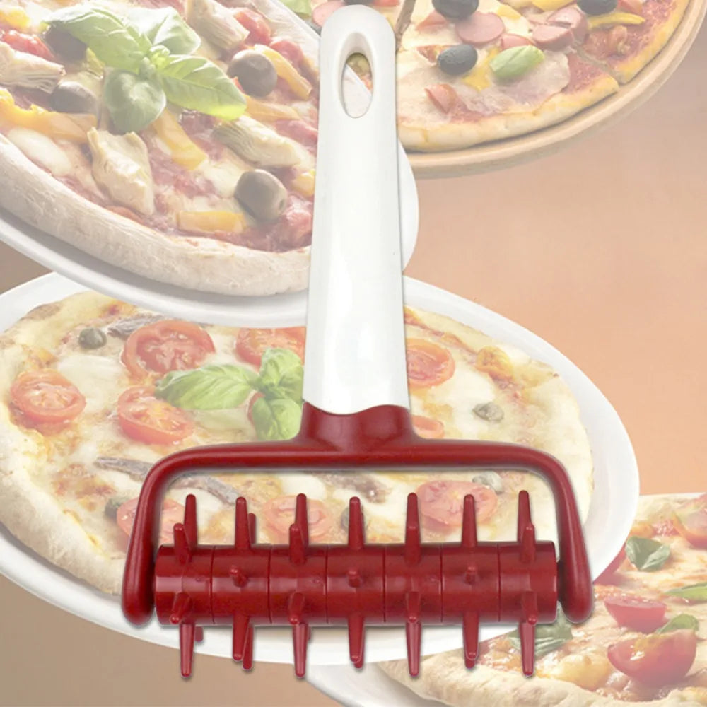DIY Pizza & Pastry Dough Roller | Plastic Needle Wheel Cutter & Bread Hole Punch Baking Tool