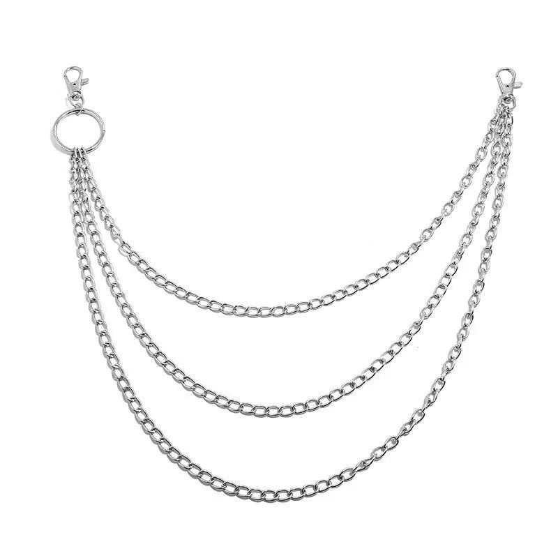 Metal Belt Chain | HipHop Rock Punk Hook Wallet Chain Keychain Ring Clip Jewelry