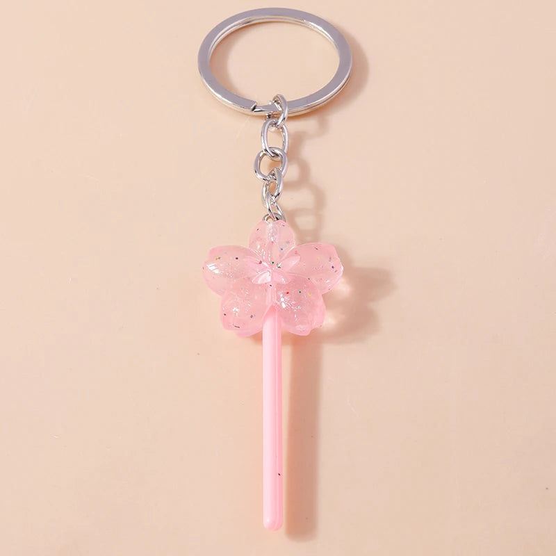 3D Simulation Food Keychain – Cute Resin Lollipop, Donut & Snack Key Ring Charms