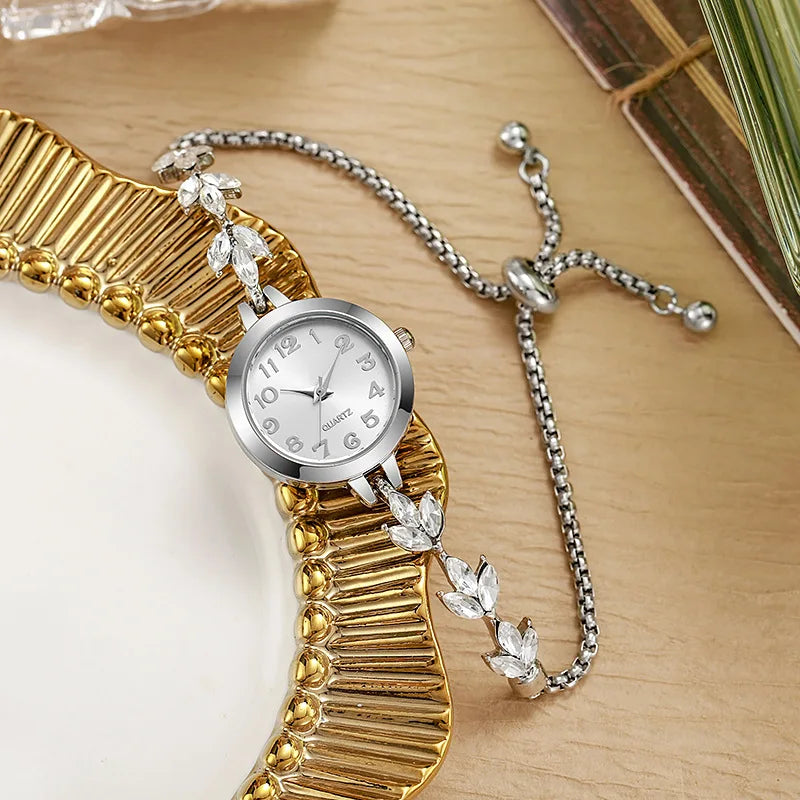 Women's Elegant Rhinestone Bracelet Watch | Luxury Quartz Wristwatch Gift for Girls
