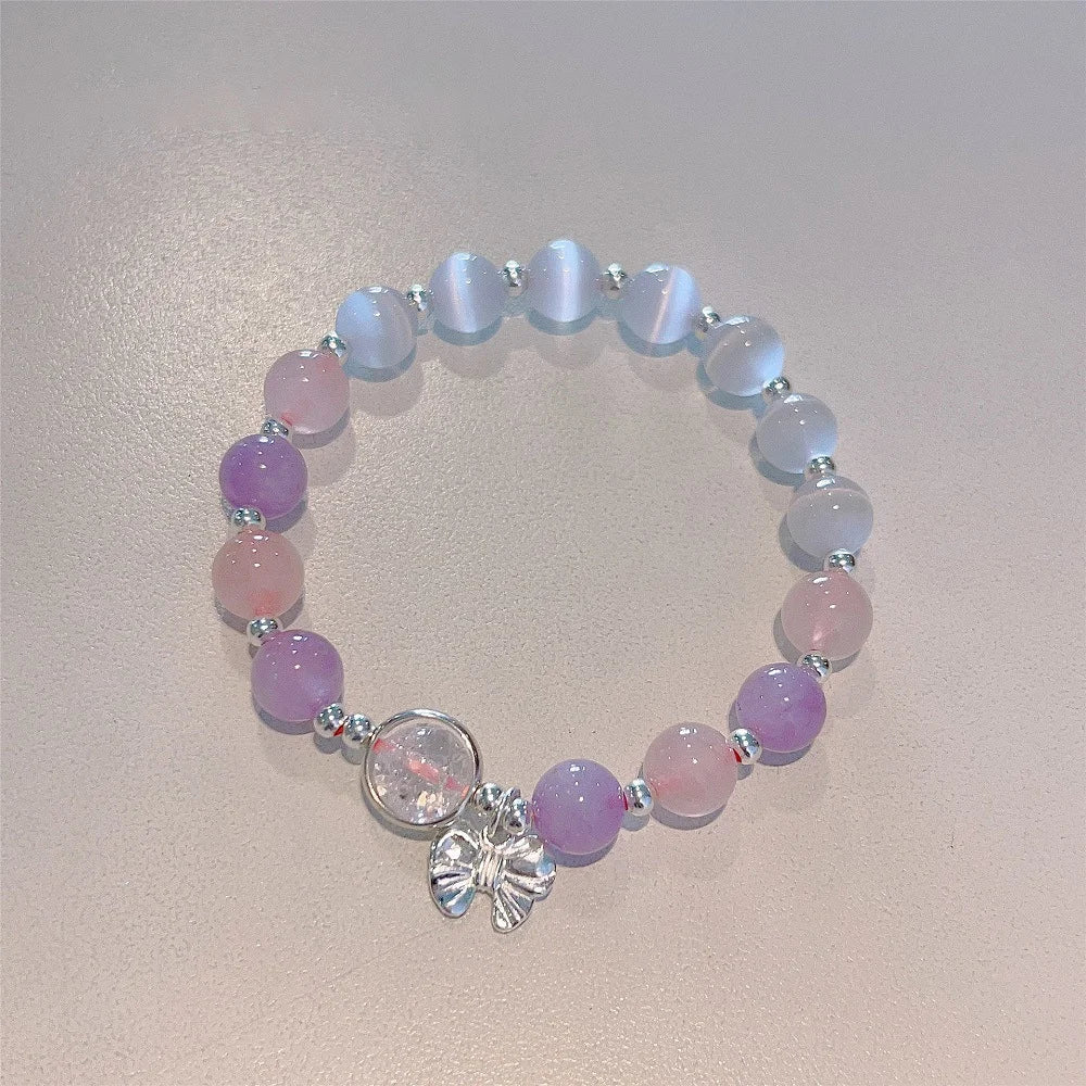 Women's Crystal Beads Bracelet | Korean Flower, Fox & Feather Tassel Friendship Jewelry Gift