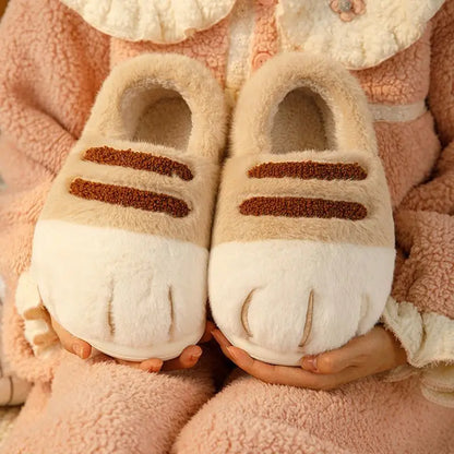 3D Cat Claw Slippers – Cozy Winter Indoor Shoes for Women