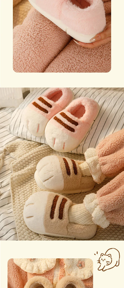 3D Cat Claw Slippers – Cozy Winter Indoor Shoes for Women