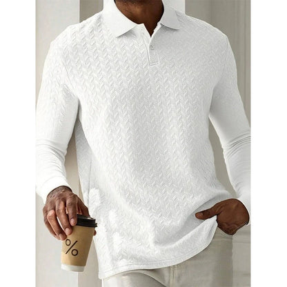 Men's Long Sleeve Polo Shirt – Breathable Knit, Business Casual | S–XXL