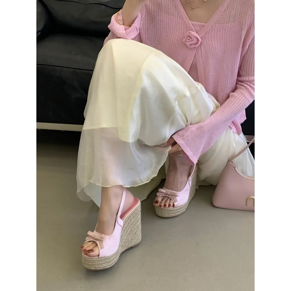 Woven Wedge Platform Sandals for Women