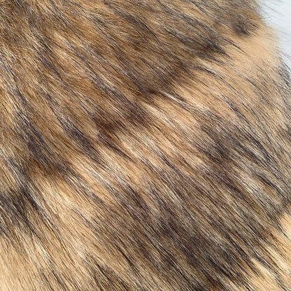 Cropped Faux Raccoon Fur Jacket for Women