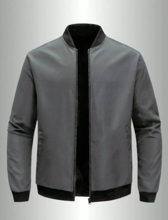 Men's Baseball Collar Zip-Up Jacket – Lightweight Casual Coat, Loose Fit | S–XL