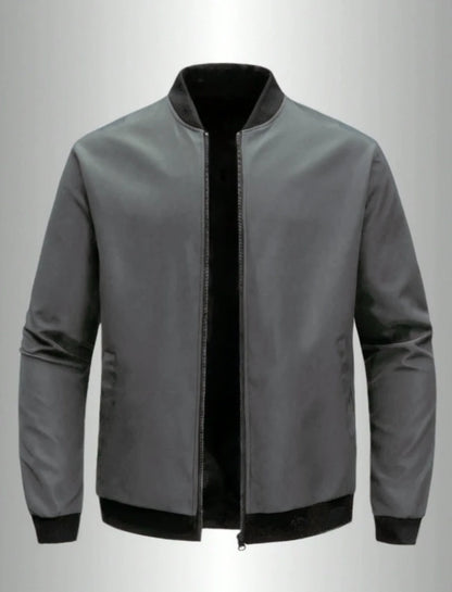 Men's Baseball Collar Zip-Up Jacket – Lightweight Casual Coat, Loose Fit | S–XL