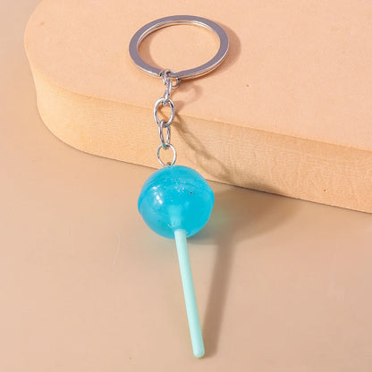 3D Simulation Food Keychain – Cute Resin Lollipop, Donut & Snack Key Ring Charms