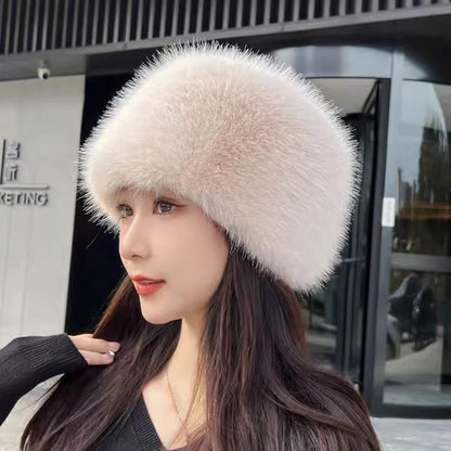 Women's Fluffy Faux Fur Winter Hat – Warm Windproof Bucket & Bomber Cap