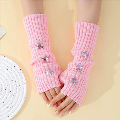Star Fingerless Gloves – Knit Accessory Gloves for Women