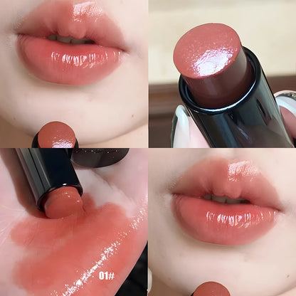Waterproof Red Brown Lipstick | Moisturizing Mirror Lip Gloss for Long-Lasting Natural Makeup