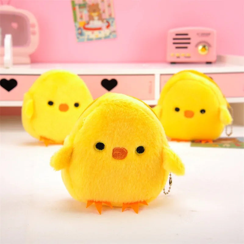 Plush Cartoon Animal Coin Purse with Zipper