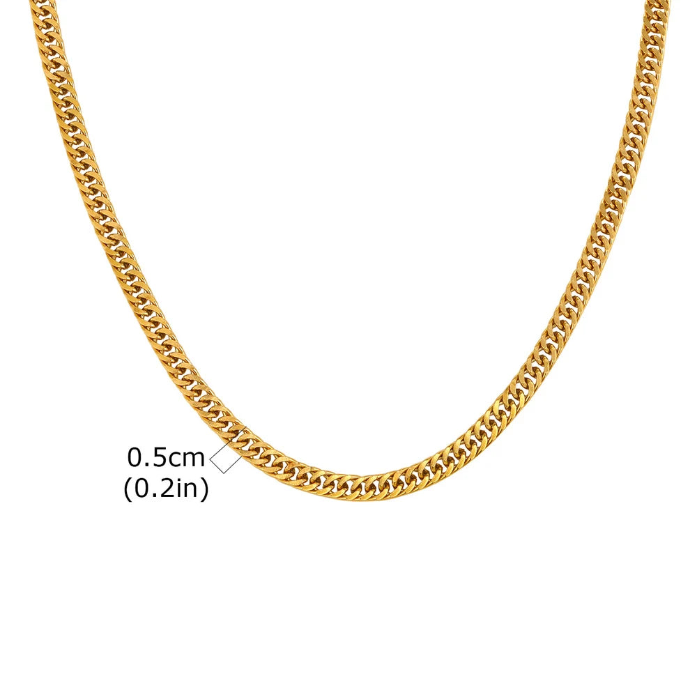 Men's Stainless Steel Cuban Link Chain Necklace Waterproof