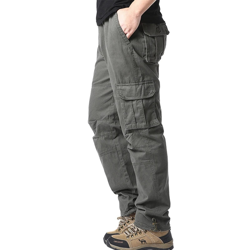 Men's Large Pocket Loose Overalls | Outdoor Sports Jogging Tactical Pants with Elastic Waist
