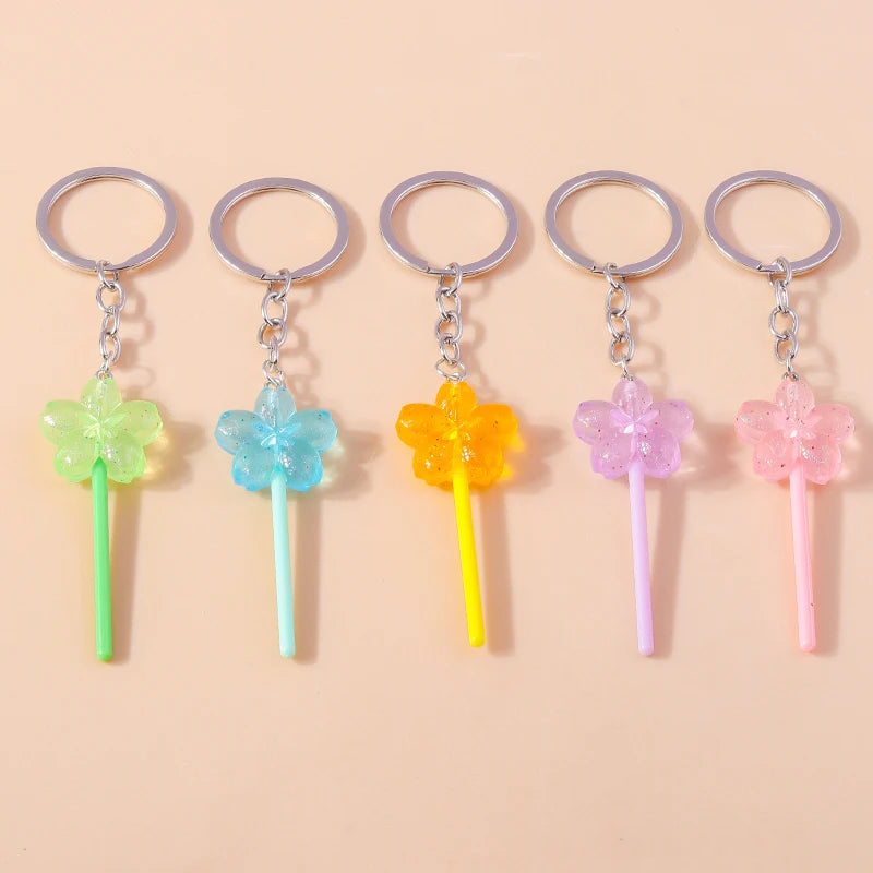 3D Simulation Food Keychain – Cute Resin Lollipop, Donut & Snack Key Ring Charms
