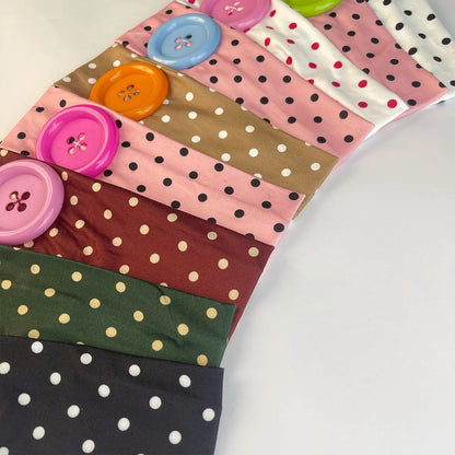 Vintage Polka Dot Button Headband for Women