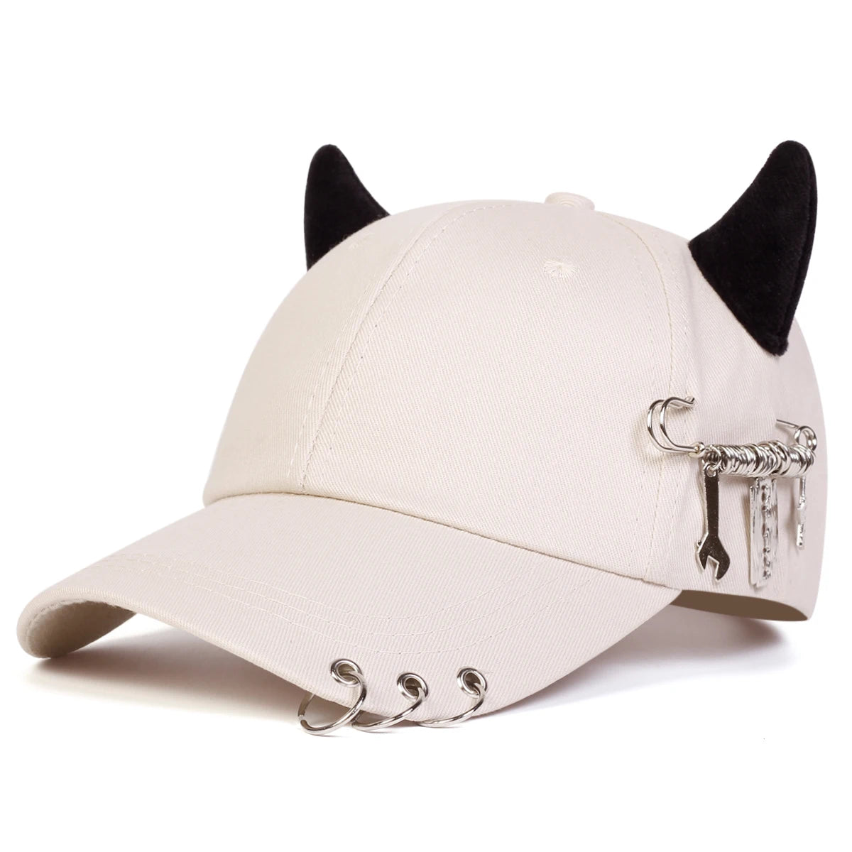 Cow Horn Ring Baseball Cap for Men and Women