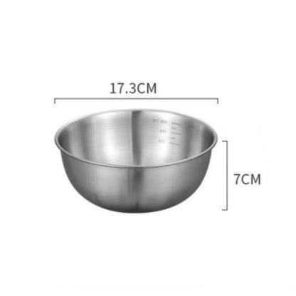 Stainless Steel Mixing Bowl Set with Measurement Scale