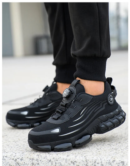 Steel Toe Safety Shoes for Men Lace Free Breathable