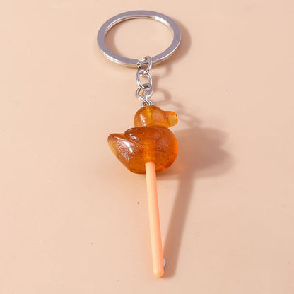 3D Simulation Food Keychain – Cute Resin Lollipop, Donut & Snack Key Ring Charms