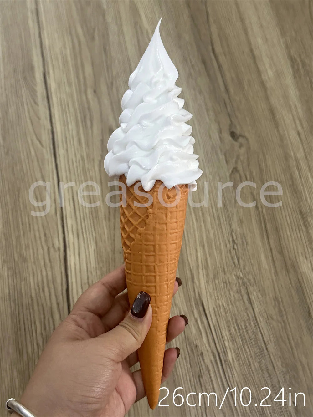 Realistic Faux Ice Cream Cone – Simulation Waffle Cone Prop for Display, Decor & Content Creation