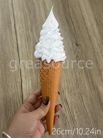 Realistic Faux Ice Cream Cone – Simulation Waffle Cone Prop for Display, Decor & Content Creation