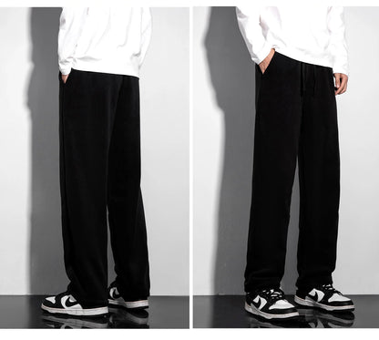 YJKVUR Unisex Winter Oversize Fleece Lined Sweatpants Drawstring Casual Gym