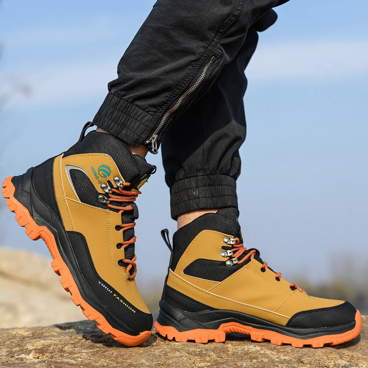 Steel Toe Cap Leather Work Safety Boots for Men