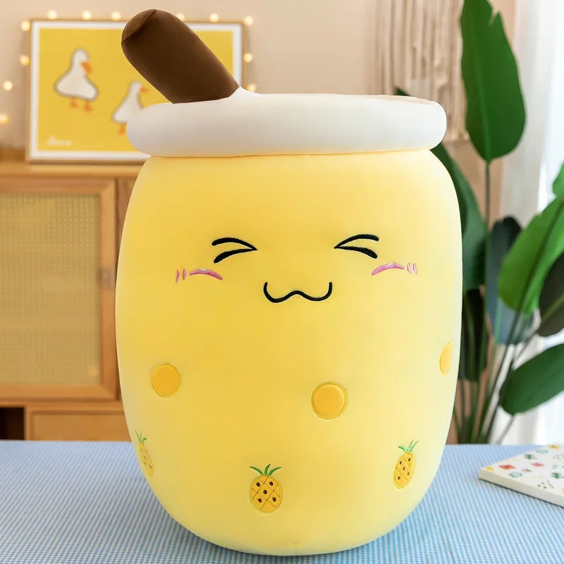 Cute Boba Bubble Tea Plush Toy | 24cm Soft Kawaii Milk Cup Plushie Gift for Kids & Adults