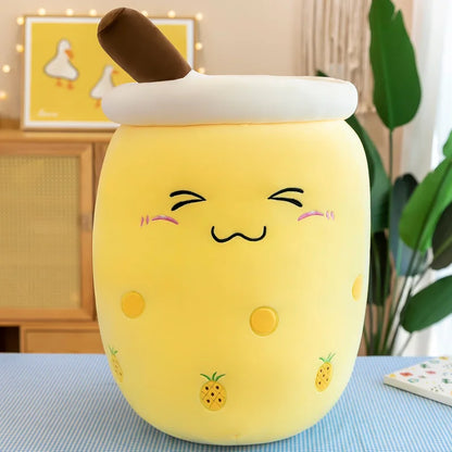 Cute Boba Bubble Tea Plush Toy | 24cm Soft Kawaii Milk Cup Plushie Gift for Kids & Adults