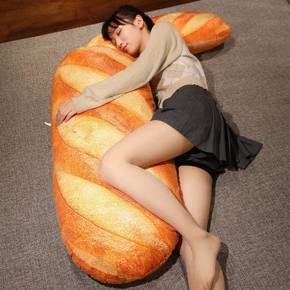 French Bread Plush Pillow | Stuffed Food Plushie Sleeping Companion & Party Prop