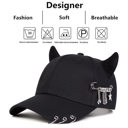 Cow Horn Ring Baseball Cap for Men and Women