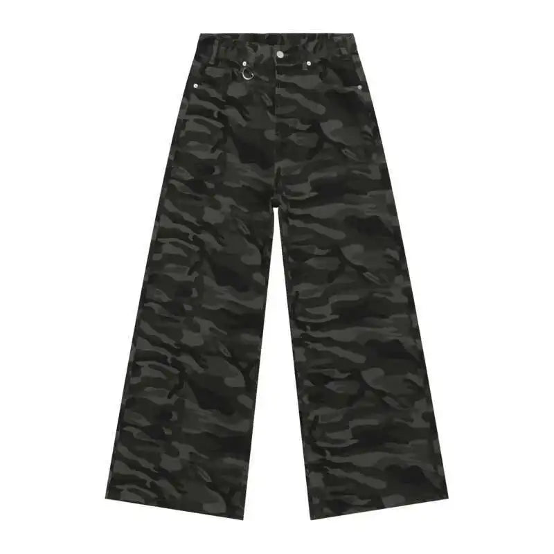 Vintage Wide-Leg Jeans – Men's Camo & Washed Denim