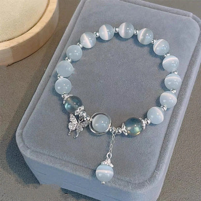 Women's Crystal Beads Bracelet | Korean Flower, Fox & Feather Tassel Friendship Jewelry Gift