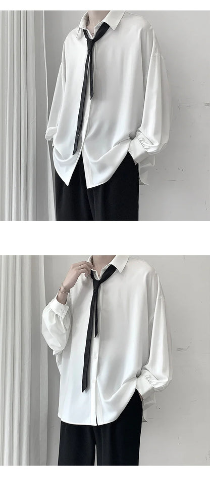 King Billion Men's Korean-Style Oversized Shirt – Loose Fit, Harajuku Casual | M–XXL