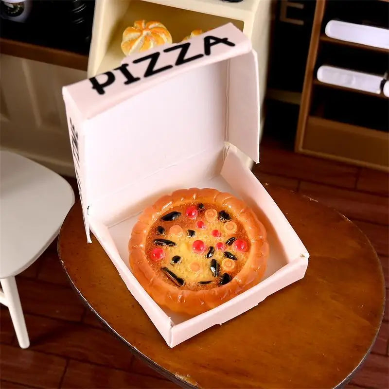 Cute Miniature Pizza Dollhouse Toy Set | 6–10pcs 1/12 Scale Kitchen Food Model for Kids & Collectors