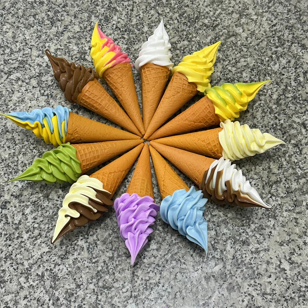 Realistic Faux Ice Cream Cone – Simulation Waffle Cone Prop for Display, Decor & Content Creation
