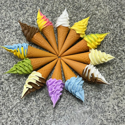 Realistic Faux Ice Cream Cone – Simulation Waffle Cone Prop for Display, Decor & Content Creation
